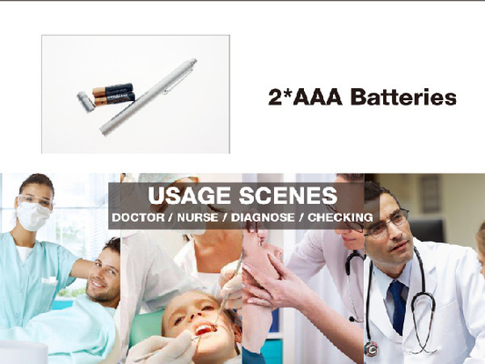 van de de batterijenstaart van de artsenpen 2*AAA diagnostiseert het de schakelaar warme licht zakflitslicht voor arts